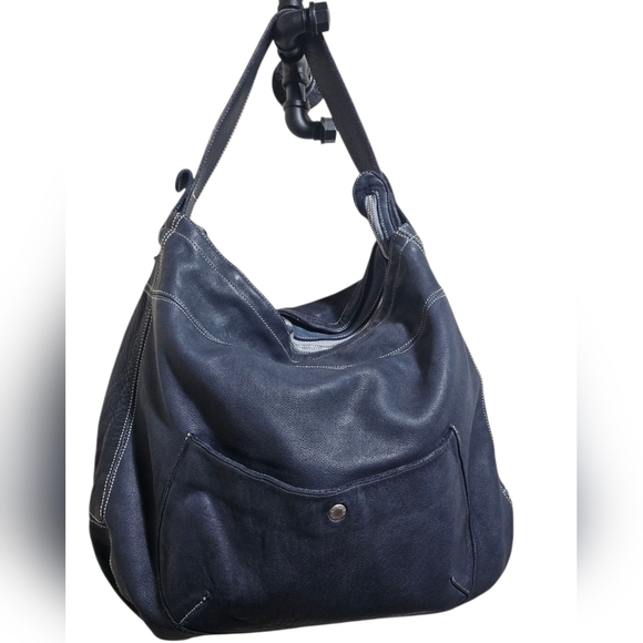 Furla Handbags - Y2K Furla Blue Leather Hobo Tote Bag Purse